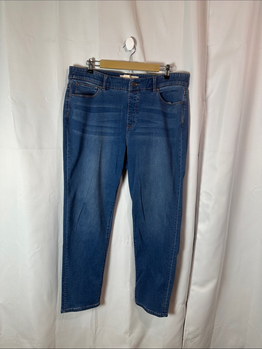 Soft Surroundings Pull-On Straight-Leg Jeans - Size XL